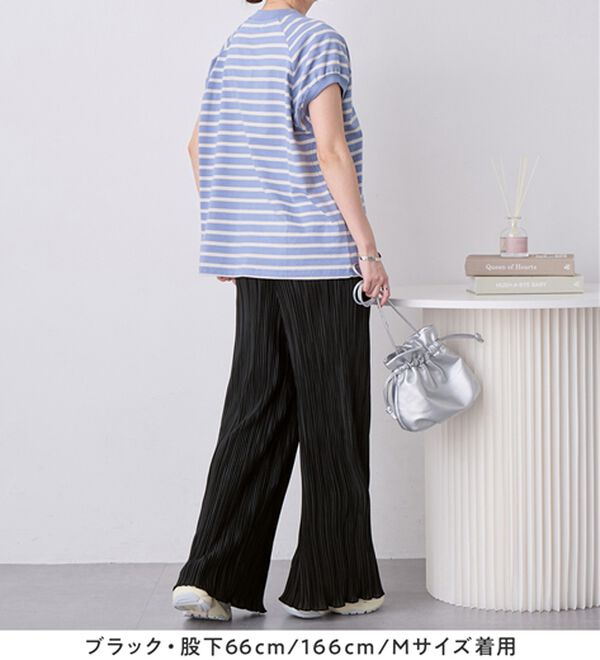 Viola e Viola（ヴィオラ エ ヴィオラ）の「着心地楽ちん！さらっと軽やかプリーツパンツ（フルレングスパンツ）」｜詳細画像