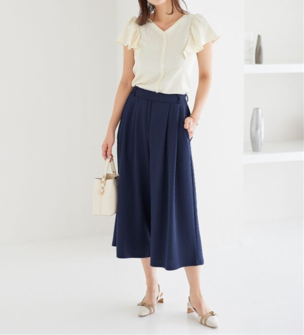 alotta（アロッタ）の「【４つの機能付】ひんやりドレープパンツ（ワイドパンツ・ガウチョ）」｜詳細画像