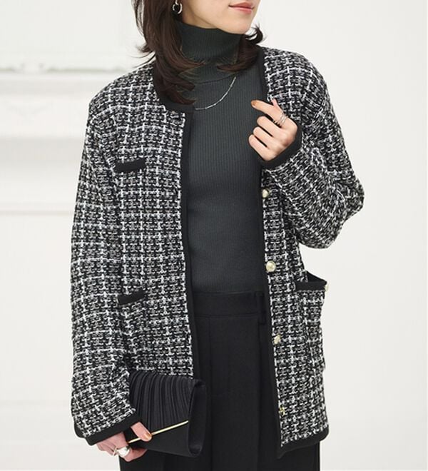 BELLUNA（ベルーナ）の「ハピネスコットン１００％&times;吸湿発熱リブタートルニット＜＆ｃｏｃｏｃｈｉ＞（ニット・セーター）」｜詳細画像