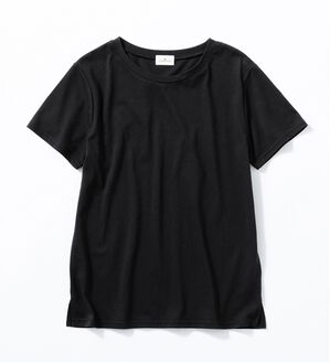 Viola e Viola（ヴィオラ エ ヴィオラ）の「【５つの機能付】毎日着たい！クルーネックＴシャツ（Tシャツ）」｜ブラック