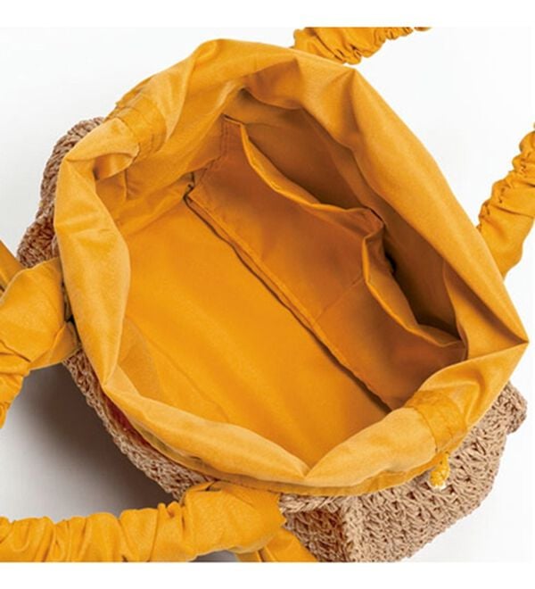 BELLUNA（ベルーナ）の「シャーリング持ち手雑材バッグ（ハンドバッグ）」｜詳細画像