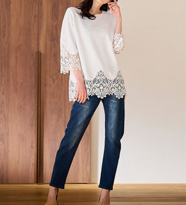 RANAN（ラナン）の「裾レースツイードチュニック（チュニック）」｜詳細画像