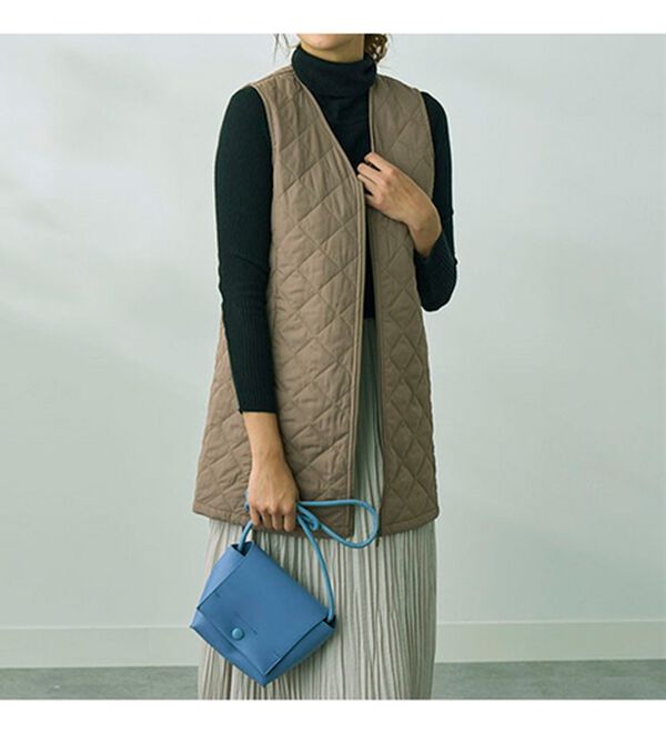 BELLUNA（ベルーナ）の「【マジ軽ウォーム】蓄熱保温キルトロングベスト（ポーチ付）（ベスト）」｜詳細画像