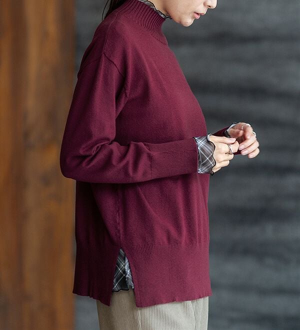 BELLUNA（ベルーナ）の「【新色追加】もちもち素材ハイネックニットプルオーバー（ニット・セーター）」｜詳細画像
