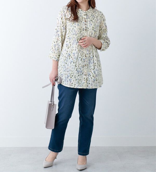 BELLUNA（ベルーナ）の「ダブルガーゼ素材オーバーブラウス（ブラウス）」｜詳細画像