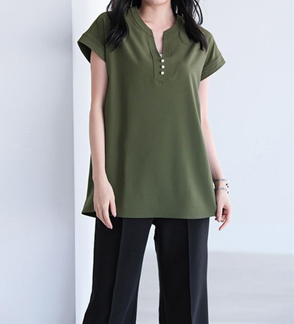 RANAN（ラナン）の「ひんやり！スキッパーブラウス（ブラウス）」｜詳細画像