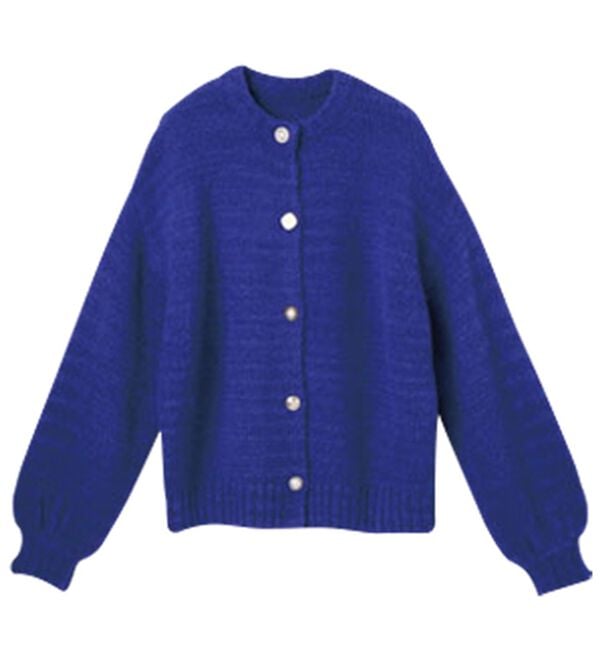 RANAN（ラナン）の「色々レトロボタンカーディガン（ニットカーディガン）」｜ブルー