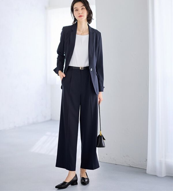 GeeRA（ジーラ）の「【2点セット】選べるボトム！洗えて型くずれしないパンツスーツセット（パンツスーツ）」｜詳細画像