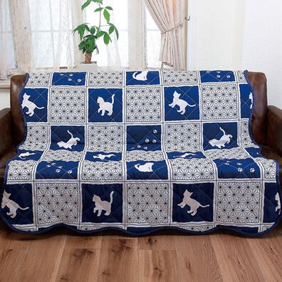 「にゃんこマルチキルトカバー（ソファーカバー）」