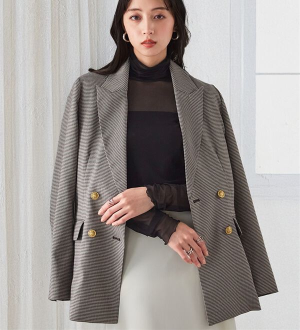 RANAN（ラナン）の「洗える！ゴールド調ボタンWテーラードジャケット（テーラードジャケット）」｜詳細画像