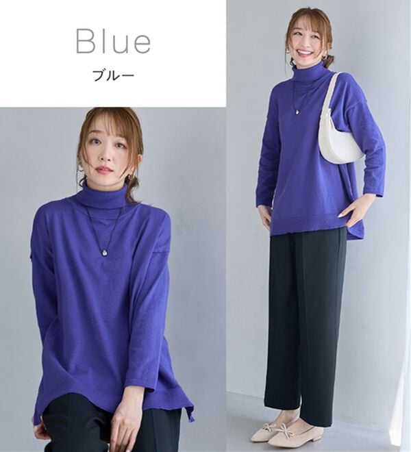 Viola e Viola（ヴィオラ エ ヴィオラ）の「ゆったり着られるハイネックニットチュニック（チュニック）」｜詳細画像