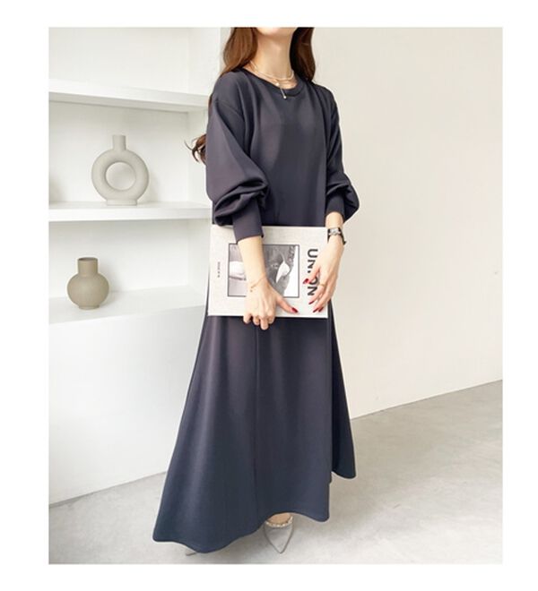 GeeRA（ジーラ）の「【再入荷】1枚で決まる！ハーフジップフレアワンピース（カットソーワンピース）」｜詳細画像