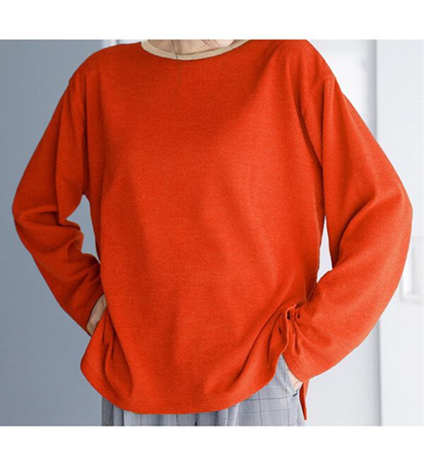 RANAN（ラナン）の「配色使いニットソープルオーバー（カットソー）」｜詳細画像