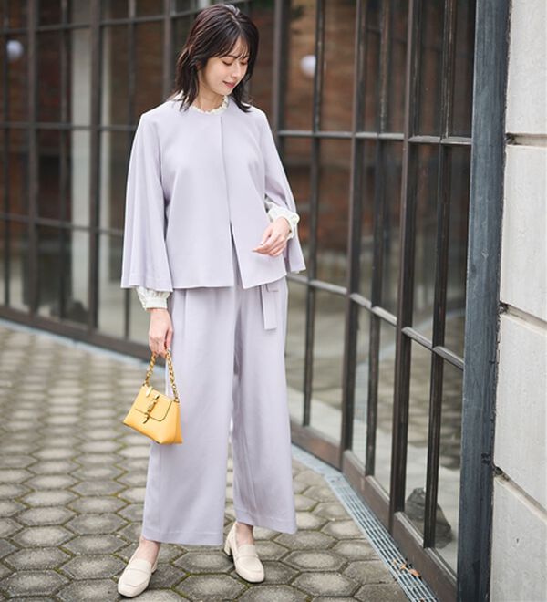 2点セット】防しわ！洗える！ケープライクジャケットセットアップ  