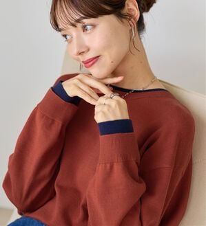 Viola e Viola（ヴィオラ エ ヴィオラ）の「【ゆったり着られる！】洗える！レイヤード風ニット（ニット・セーター）」｜テラコッタ