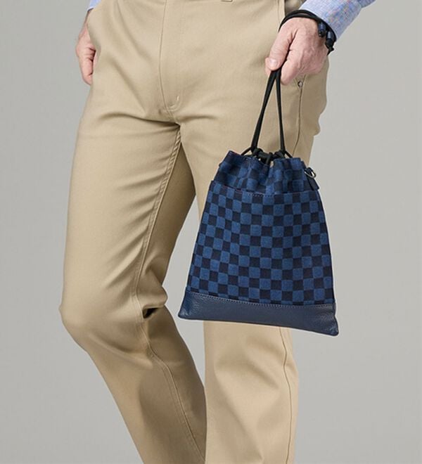 「倉敷デニム&times;姫路レザー２ＷＡＹイマドキ信玄袋（その他メンズバッグ）」｜詳細画像