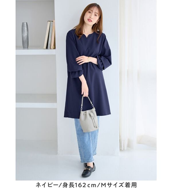 alotta（アロッタ）の「【4つの機能付】キャンディースリーブチュニックワンピース（チュニックワンピース）」｜詳細画像