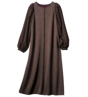 VINNO（ヴィノ）の「＜日本製＞布帛切替カットワンピース（カットソーワンピース）」｜詳細画像