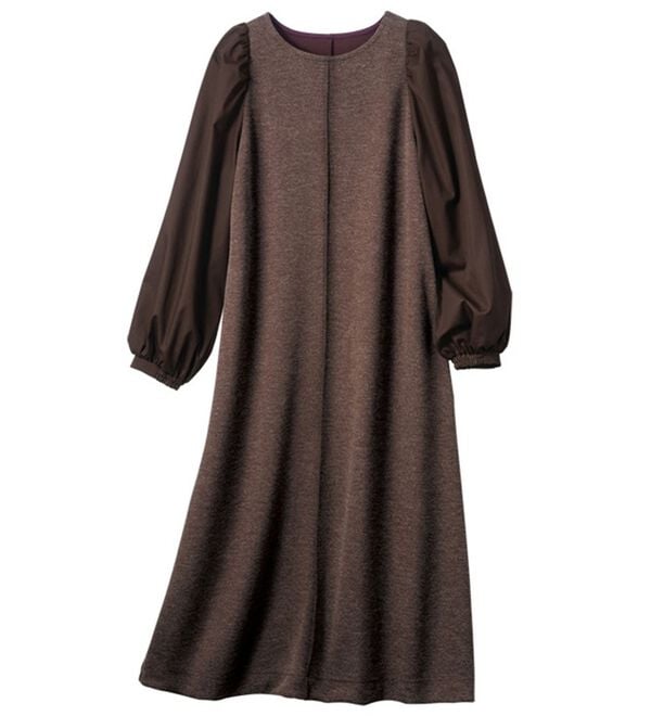 VINNO（ヴィノ）の「＜日本製＞布帛切替カットワンピース（カットソーワンピース）」｜詳細画像