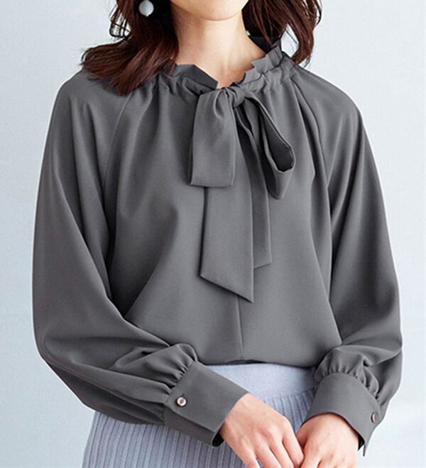 BELLUNA（ベルーナ）の「着脱楽々！フリル衿ボウタイブラウス（ブラウス）」｜詳細画像