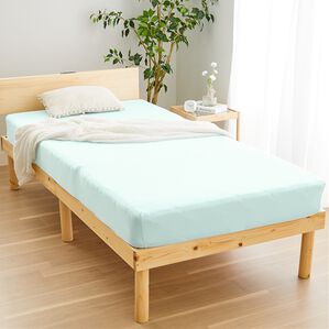 iellio（イエリオ）の「装着簡単！ぴったりフィットのびのびシーツ＜吸水速乾・抗菌防臭・ベッドシーツ・敷布団カバー・ボックスシーツ＞（敷布団カバー・シーツ）」｜ブルー