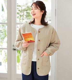 LAVIENNE（ラヴィエンヌ）の「キルティングカーディガン（ブルゾン）」｜ライトベージュ