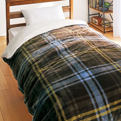 「毛布にもなるフランネル掛布団カバー＜２ＷＡＹ・あったか・裏面シープ調・アルミシート入＞（掛布団カバー）」