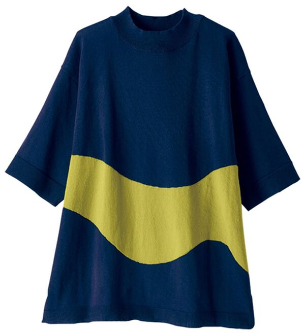 BELLUNA（ベルーナ）の「【２枚組】洗濯後乾きやすい！インターシャニットプルオーバー（ニット・セーター）」｜詳細画像