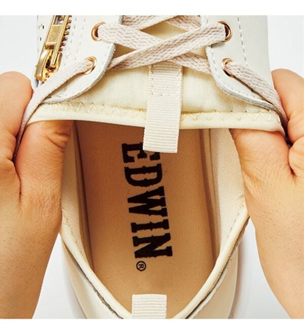 BELLUNA（ベルーナ）の「＜ＥＤＷＩＮ＞牛床革のびる履き口スニーカー（スニーカー）」｜詳細画像