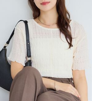 alotta（アロッタ）の「シアーシャーリングプルオーバー（カットソー）」｜アイボリー