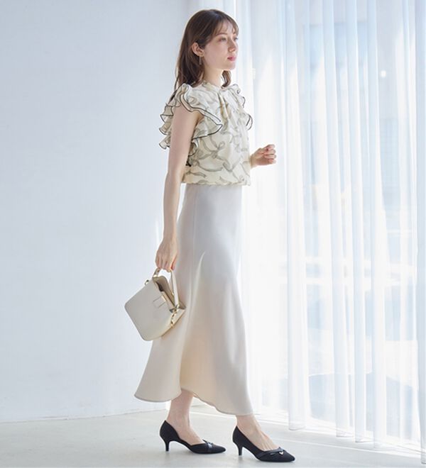 alotta（アロッタ）の「リボン柄フリル袖ブラウス（ブラウス）」｜詳細画像