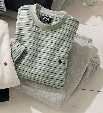 「＜ポロ・ビーシーエス＞綿１００％ブランド長袖パジャマ（メンズルームウェア）」