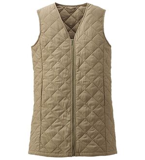 BELLUNA（ベルーナ）の「【マジ軽ウォーム】蓄熱保温キルトロングベスト（ポーチ付）（ベスト）」｜ベージュ
