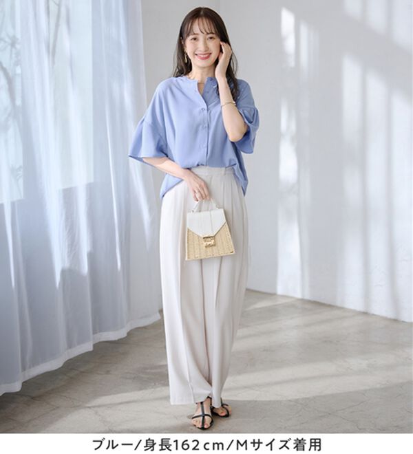 alotta（アロッタ）の「バンドカラーフレアー袖ブラウス（ブラウス）」｜詳細画像