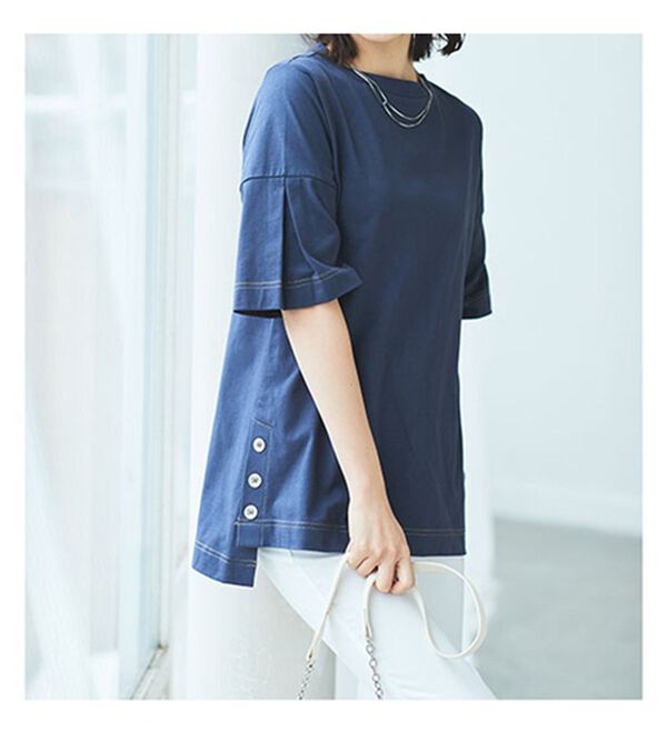 BELLUNA（ベルーナ）の「ひんやりキシリトール加工綿１００％プルオーバー（カットソー）」｜詳細画像