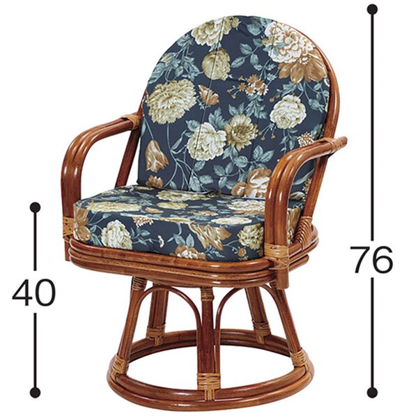 「高さが選べるお買い得籐回転座椅子（椅子・チェア・スツール）」｜詳細画像