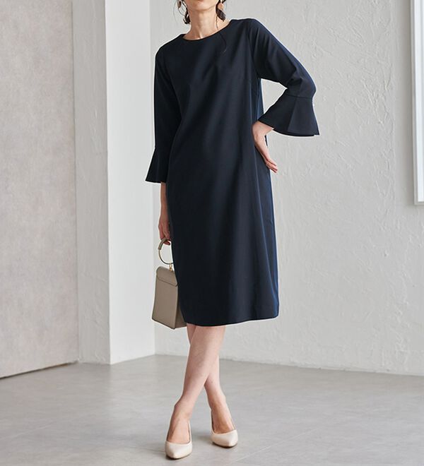 RANAN 新定番スーツシリーズ】洗える！フレアースリーブワンピース