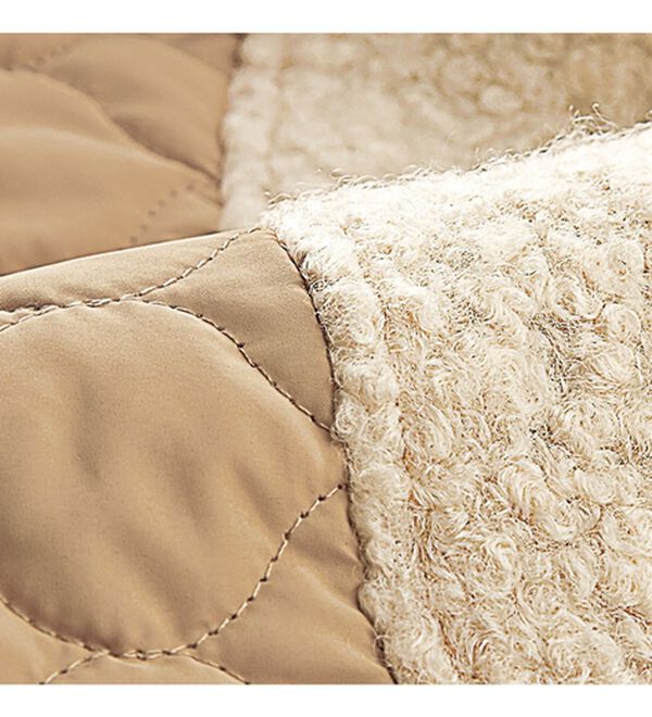 BELLUNA（ベルーナ）の「コロンと可愛いボア&times;キルト切替コート（ハーフコート）」｜詳細画像