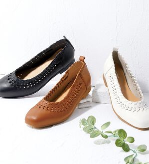 BELLUNA（ベルーナ）の「４Ｅ牛革編み込みパンプス（パンプス）」｜詳細画像