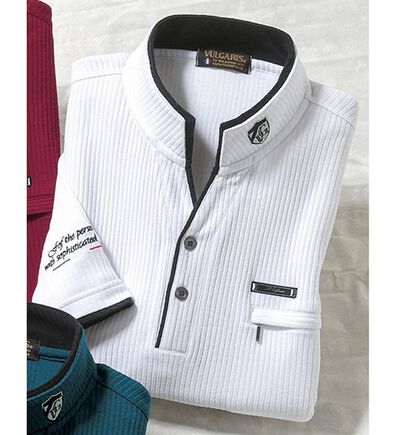 「二重衿７分袖シャツ（メンズカットソー）」