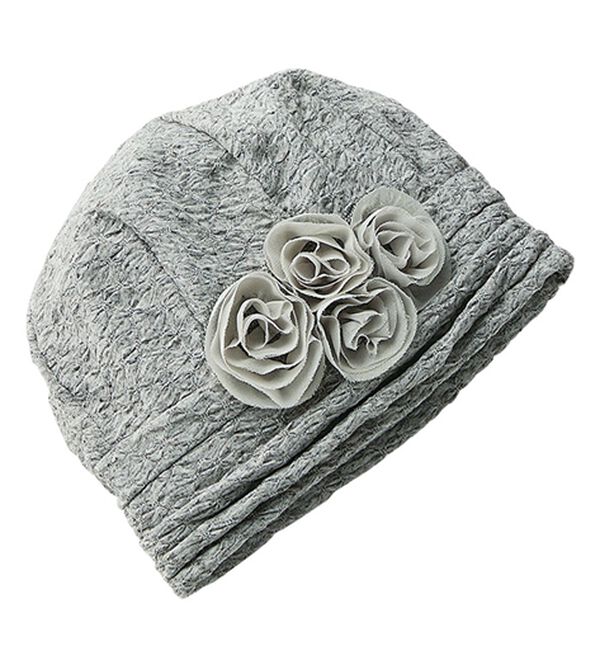 BELLUNA（ベルーナ）の「コサージュ付エレガントニット帽（帽子）」｜ライトグレー