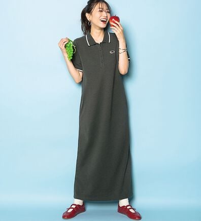 BELLUNA（ベルーナ）の「【ＦＲＵＩＴ　ＯＦ　ＴＨＥ　ＬＯＯＭ】配色ラインポロワンピース（その他ワンピース）」