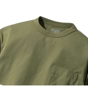 「＜ゴールデンベア＞長く着られる上質Ｔシャツ（メンズＴシャツ）」｜カーキ(半袖)