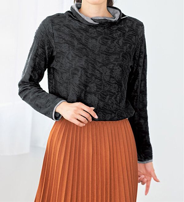 VINNO（ヴィノ）の「＜日本製＞ジャカードプルオーバー（カットソー）」｜詳細画像