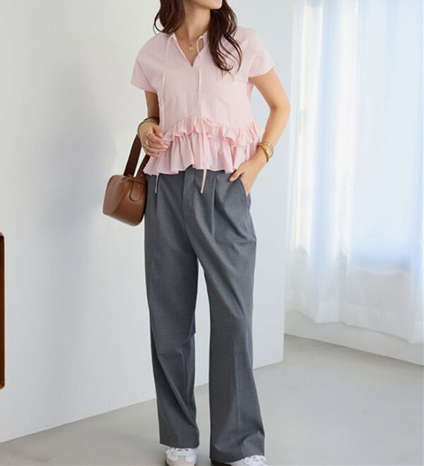 alotta（アロッタ）の「裾ティアードキーネックブラウス（ブラウス）」｜詳細画像