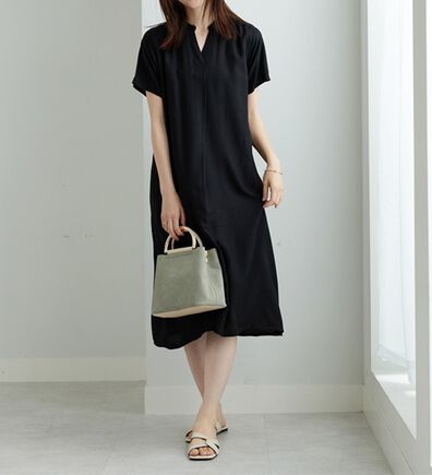 BELLUNA（ベルーナ）の「レーヨン素材スキッパーデザインワンピース（その他ワンピース）」