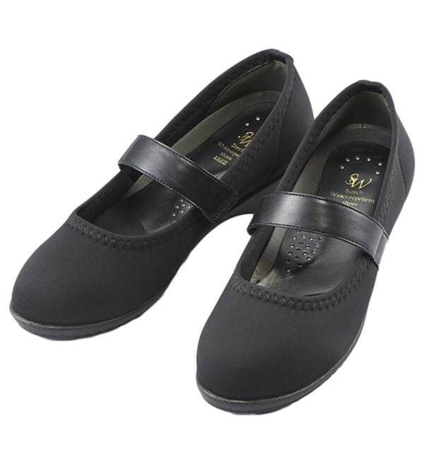 「はっ水４Ｅストレッチパンプス（パンプス）」｜ブラック
