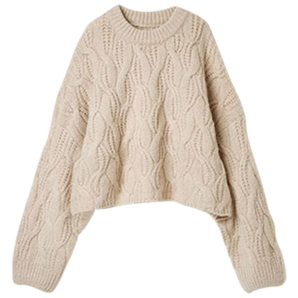 RANAN（ラナン）の「ビッグケーブル短丈ニット（ニット・セーター）」｜詳細画像