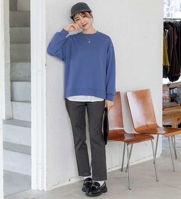 BELLUNA（ベルーナ）の「静電防止！蓄熱綿サテンストレッチカラーパンツ（フルレングスパンツ）」｜詳細画像