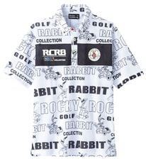 「＜ロッキーラビット＞総柄ビッグメッシュポロシャツ（メンズポロシャツ）」